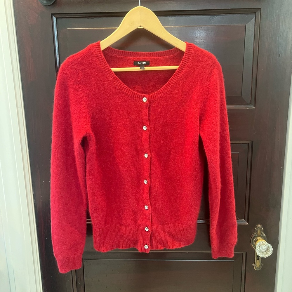 Apt. 9 Angora Red Cardigan Sweater